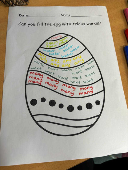 Egg Tricky Word Activity