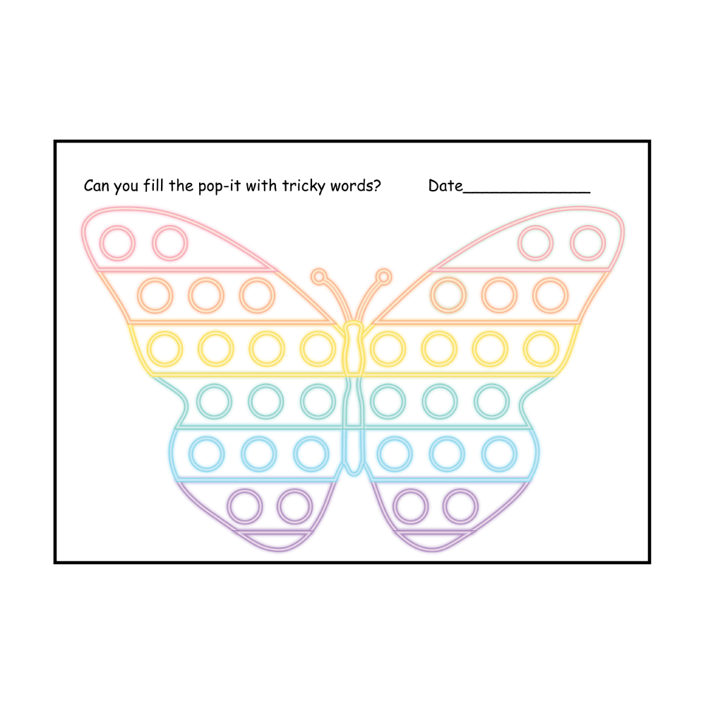 Pop-it Butterfly Spelling Activity