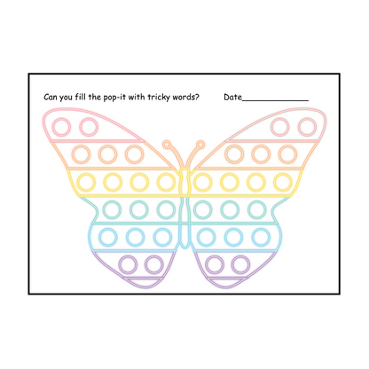 Pop-it Butterfly Spelling Activity