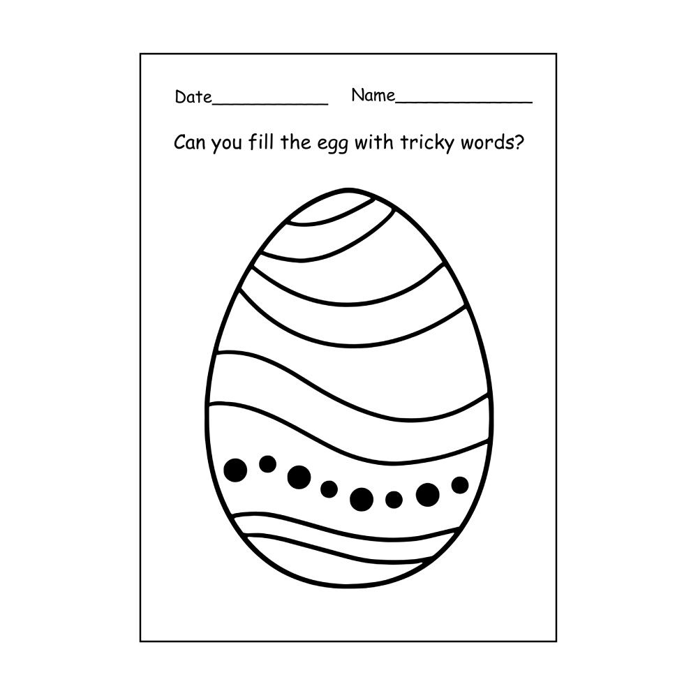 Egg Tricky Word Activity