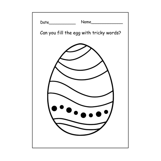 Egg Tricky Word Activity