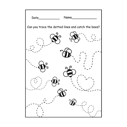 Bee Tracing Fine Motor Activity