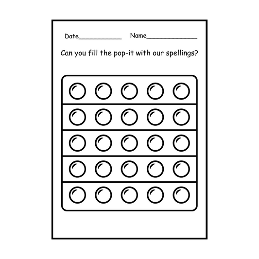 Pop-It Word Work Activiy