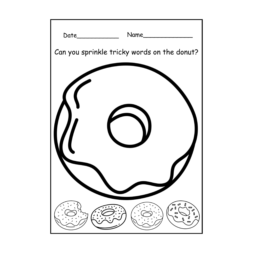 Donut Sprinkles Tricky Word Activity