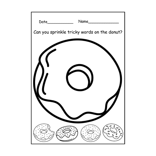 Donut Sprinkles Tricky Word Activity