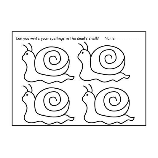 Snail Word Work Activity