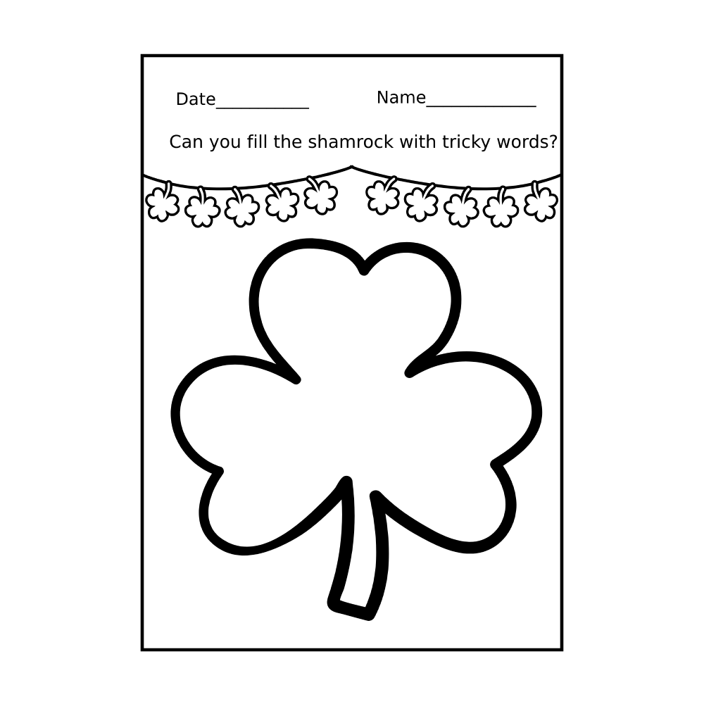 Shamrock Word Work Activity